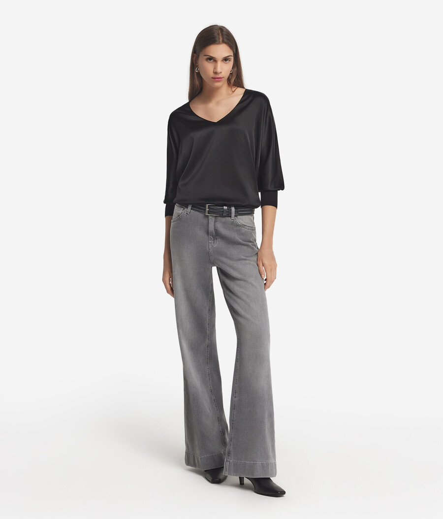 seidenbluse mit v-ausschnitt