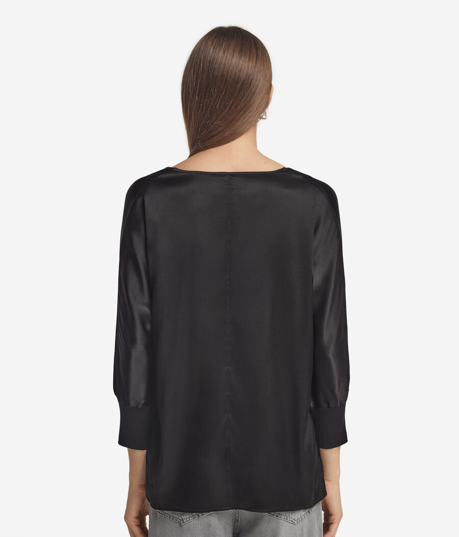 seidenbluse mit v-ausschnitt
