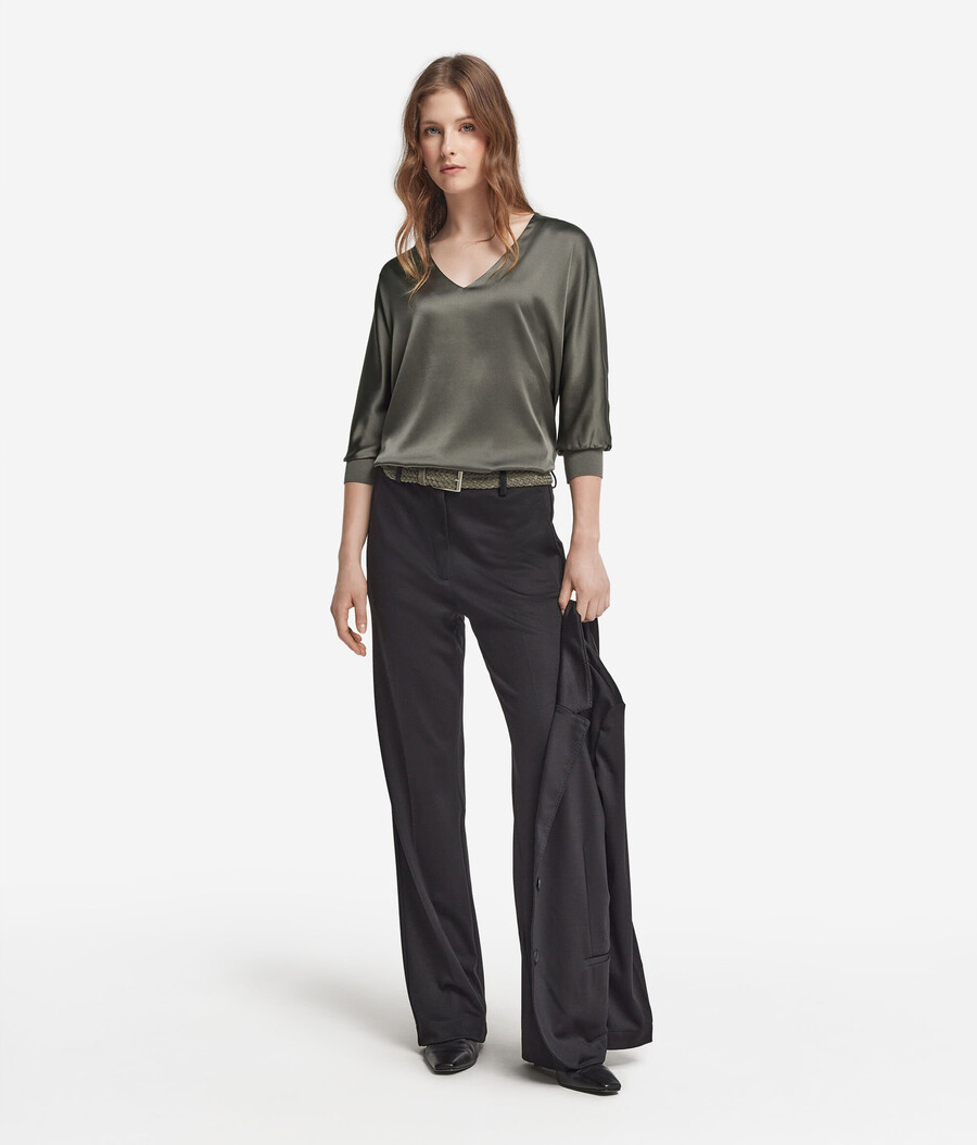 seidenbluse mit v-ausschnitt