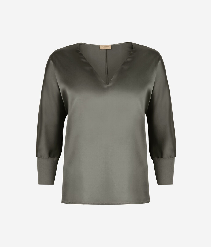 seidenbluse mit v-ausschnitt