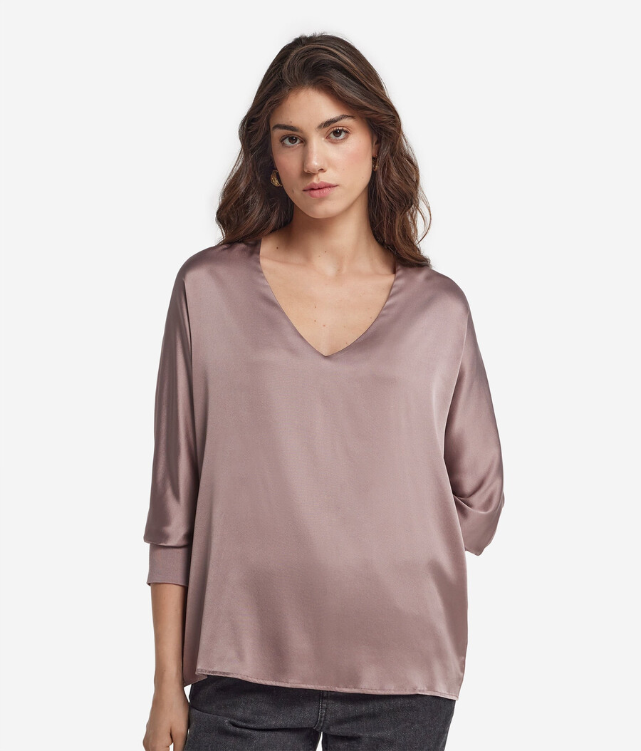 seidenbluse mit v-ausschnitt