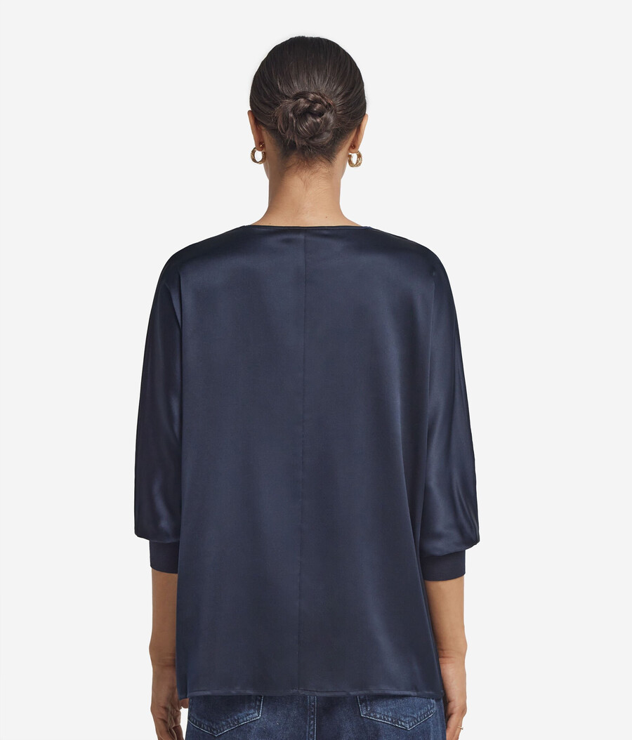 seidenbluse mit v-ausschnitt