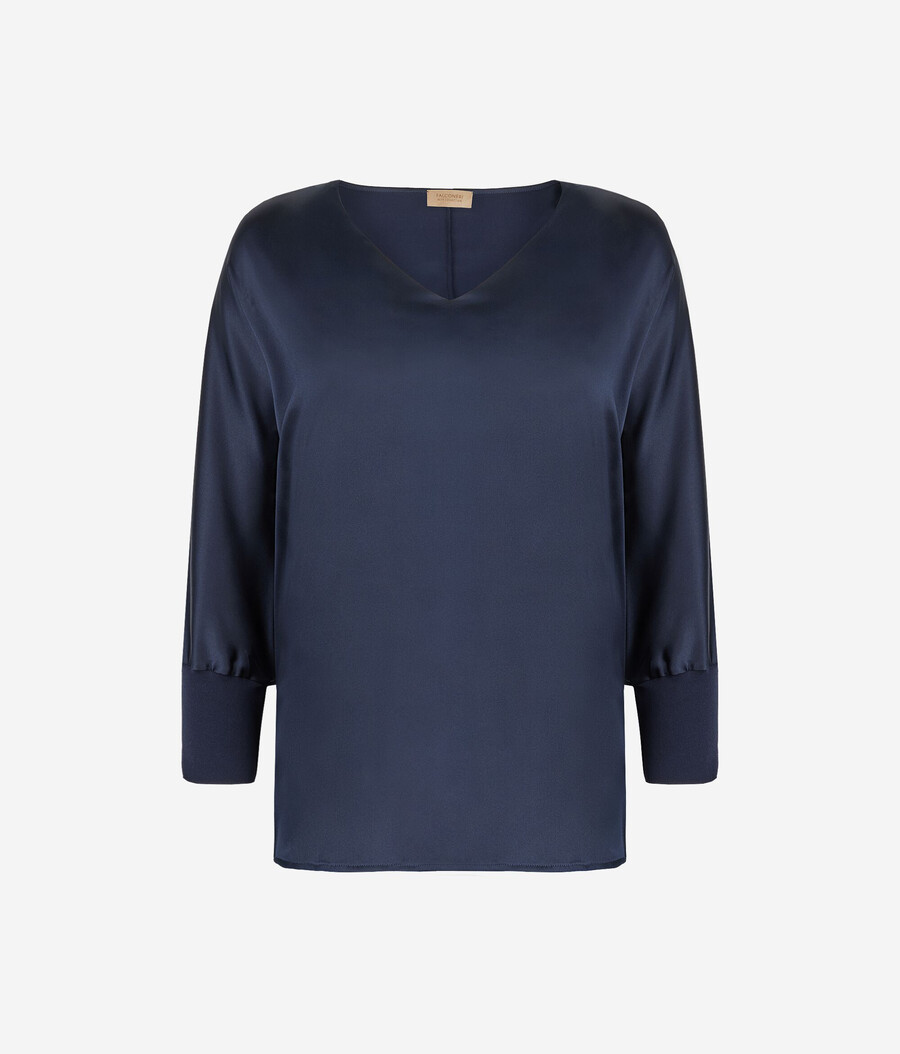 seidenbluse mit v-ausschnitt