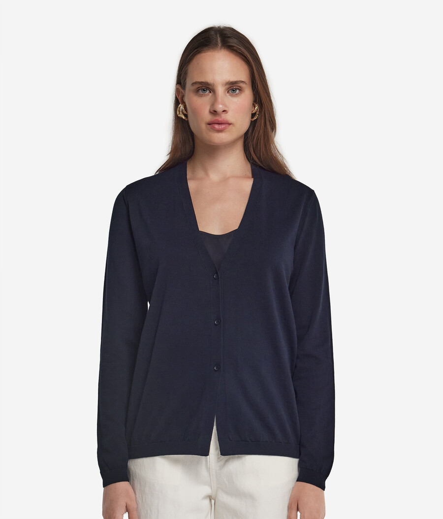 langärmeliger baumwoll-cardigan frisch