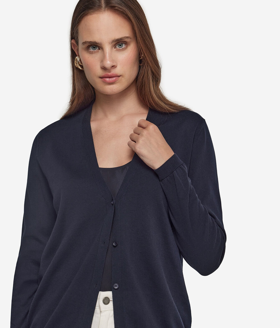 langärmeliger baumwoll-cardigan frisch