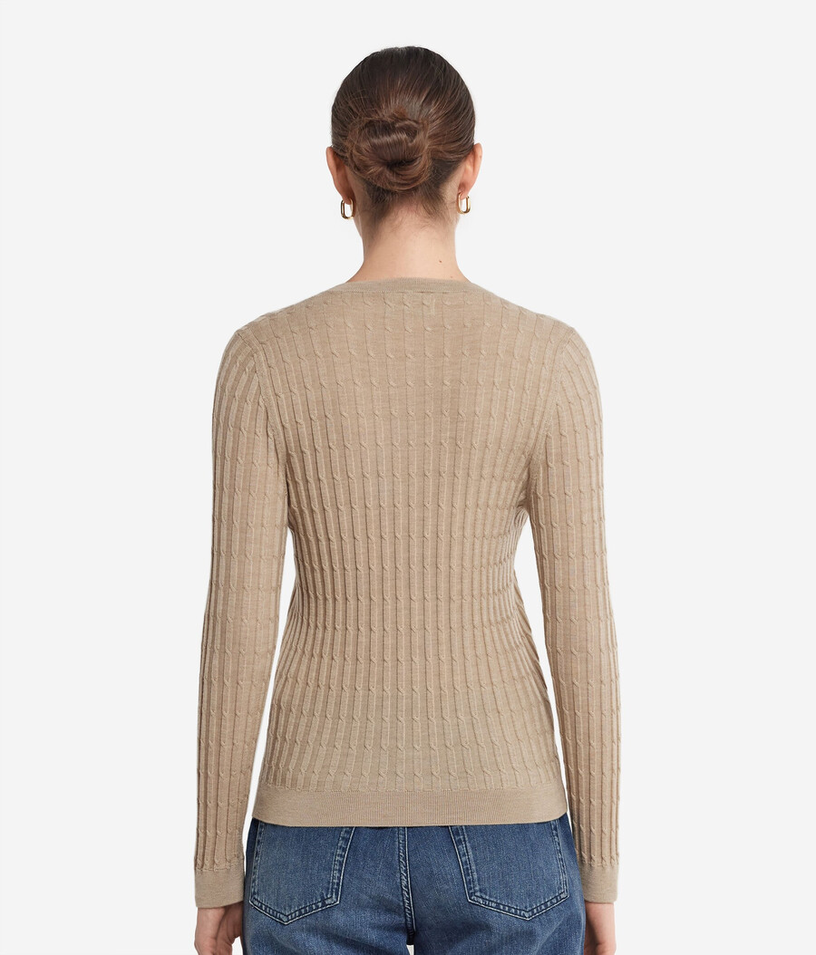 feiner kaschmir-zopfstrick-cardigan