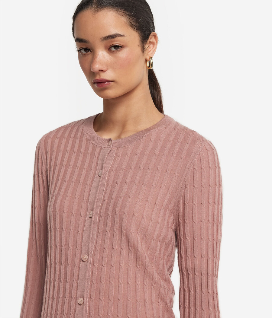 feiner kaschmir-zopfstrick-cardigan