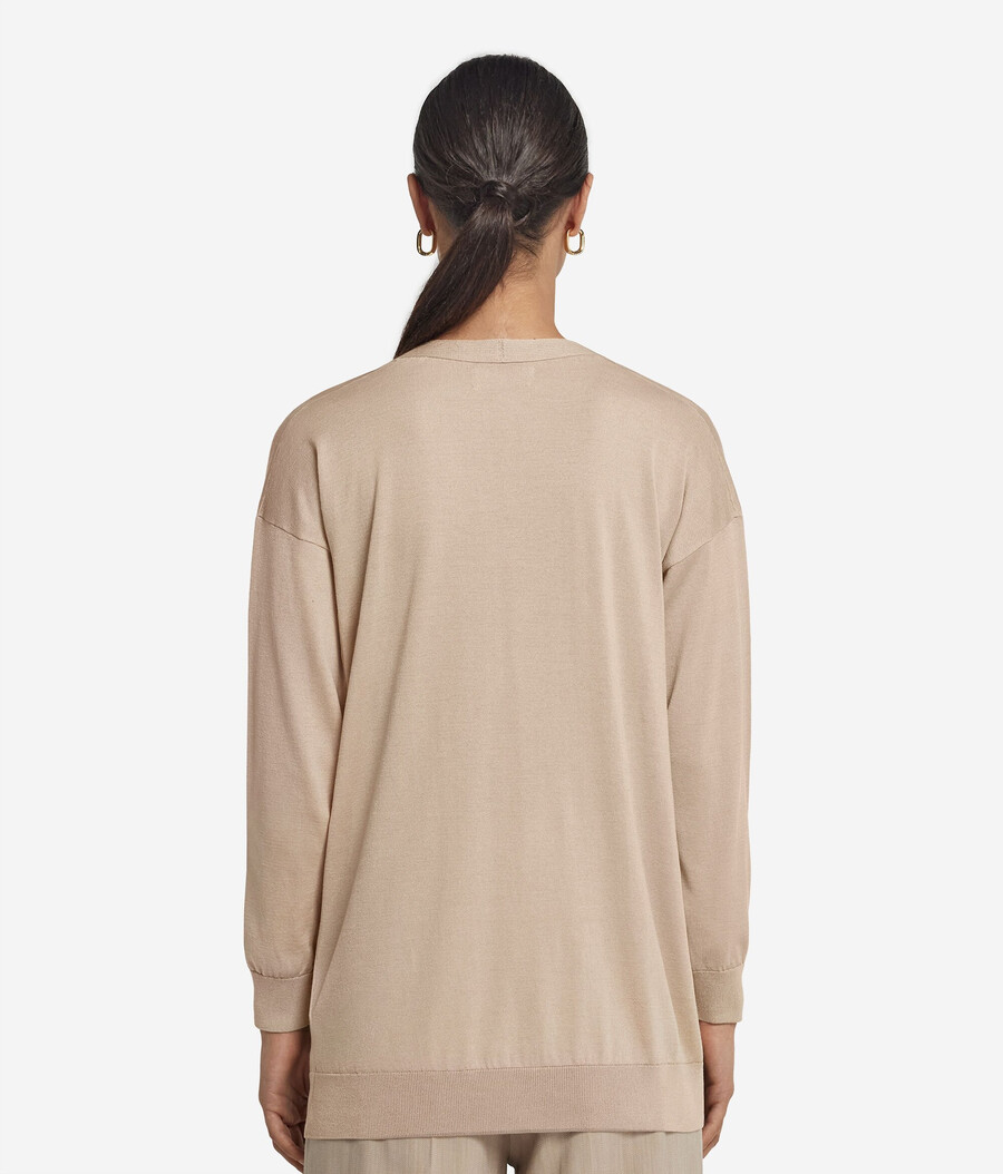 langärmelige strickjacke aus seide und baumwolle