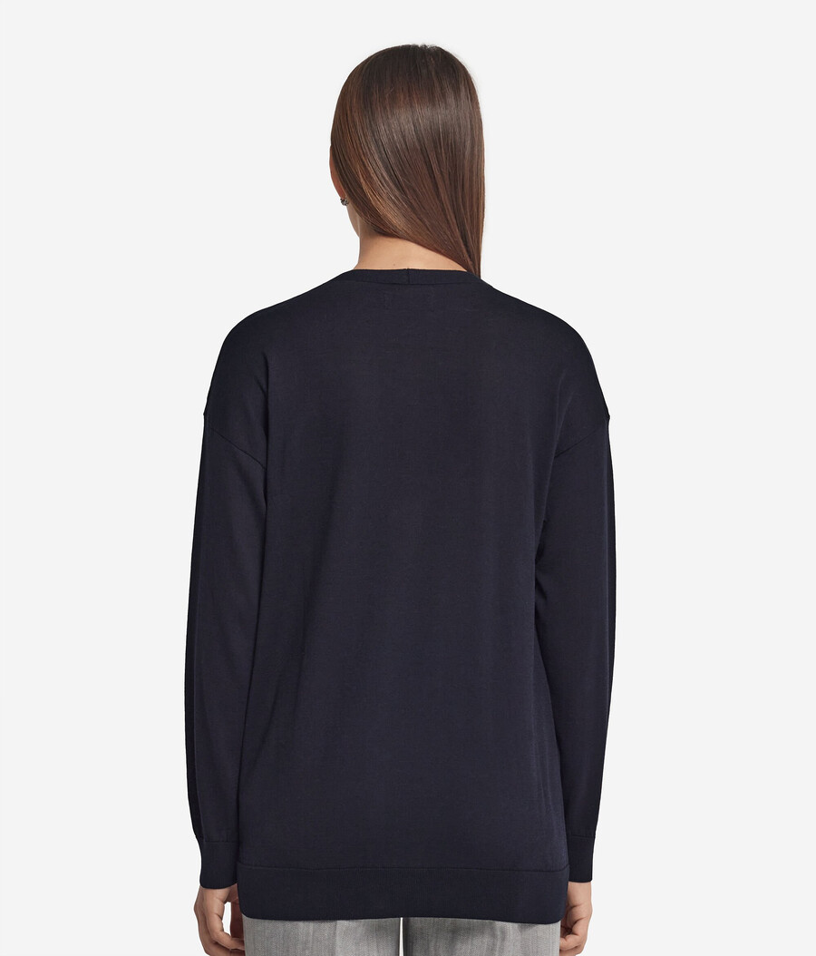langärmelige strickjacke aus seide und baumwolle