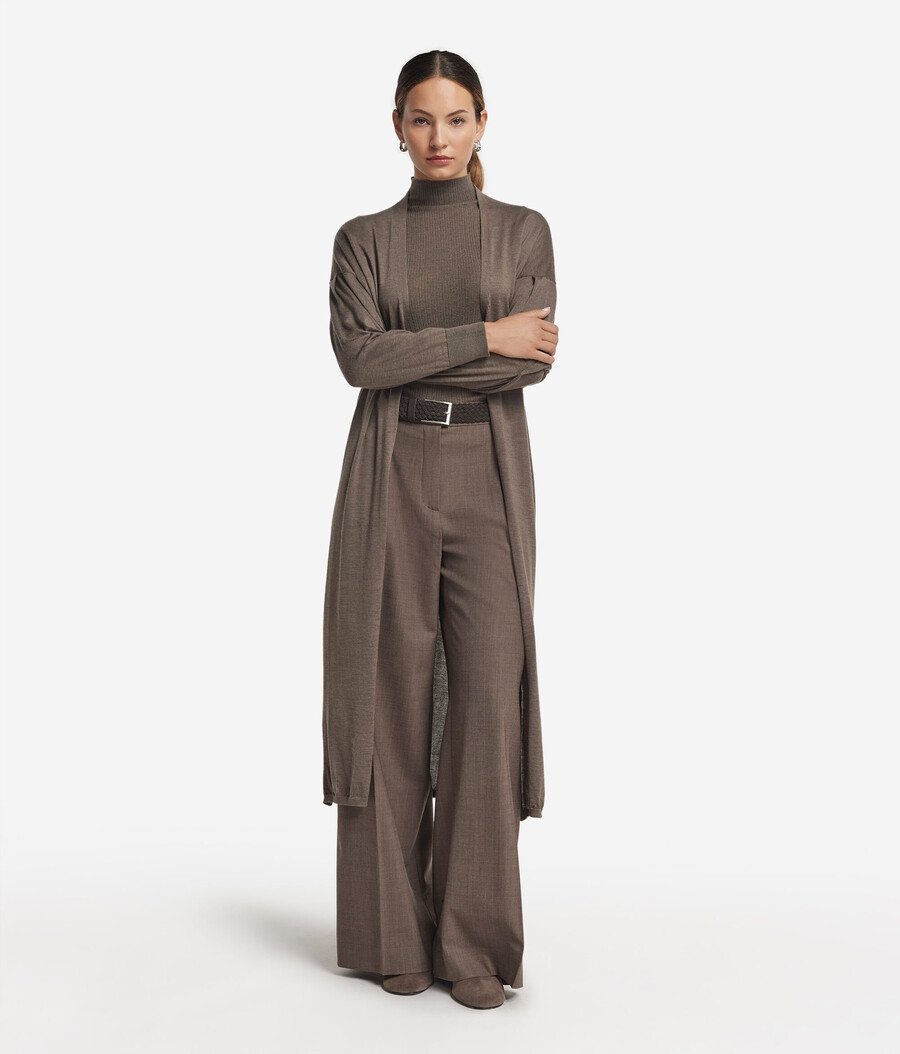 langer ultrafeiner kaschmir-cardigan