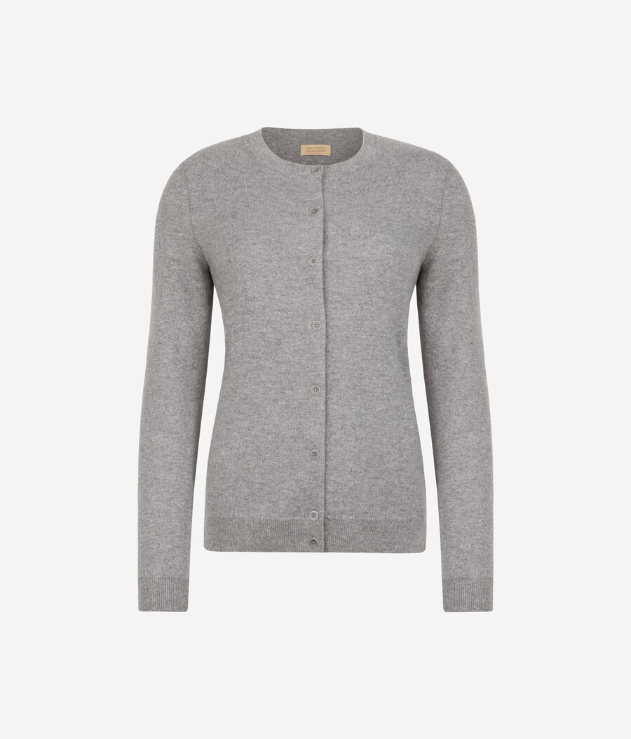 ultraweicher kaschmir-cardigan mit rundhalsausschnitt
