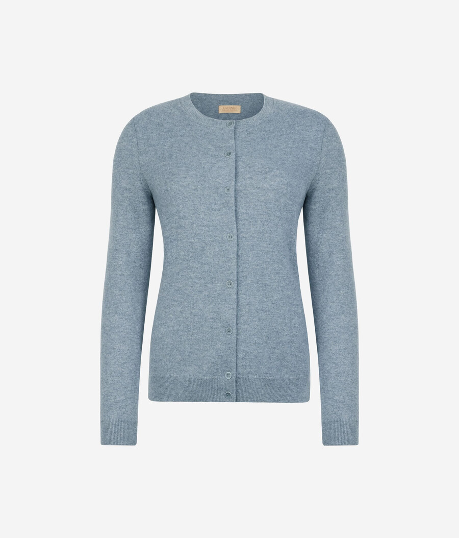 ultraweicher kaschmir-cardigan mit rundhalsausschnitt