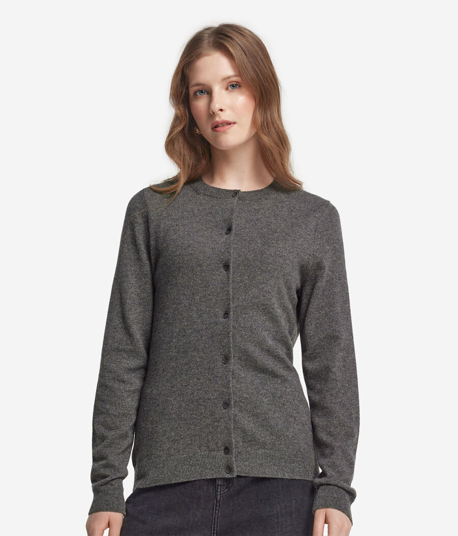 ultraweicher kaschmir-cardigan mit rundhalsausschnitt
