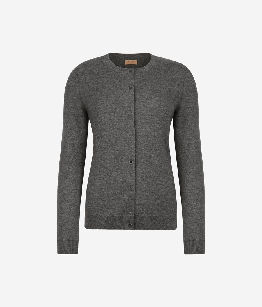 ultraweicher kaschmir-cardigan mit rundhalsausschnitt