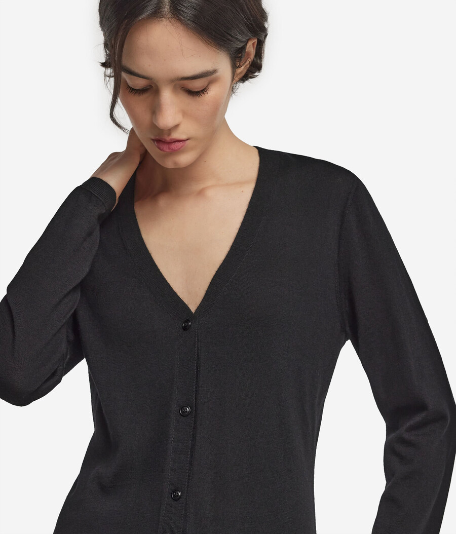 feiner kaschmir-cardigan mit v-ausschnitt