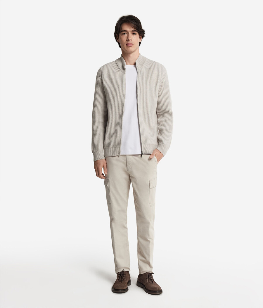 gerippter ultraweicher kaschmir-cardigan