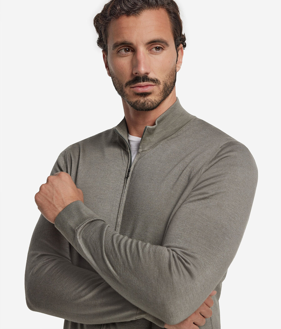 kaschmir-strickjacke mit reißverschluss