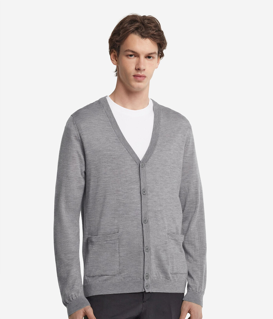 kaschmir-strickjacke mit knöpfen