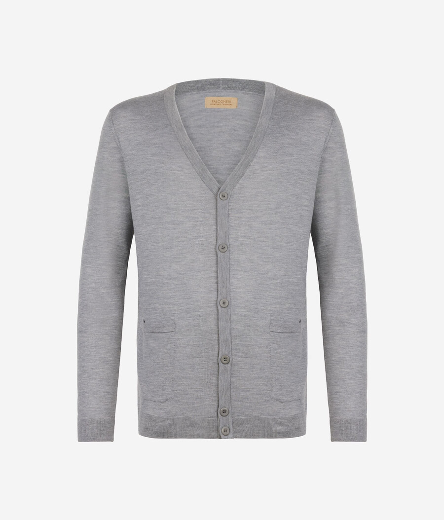 kaschmir-strickjacke mit knöpfen