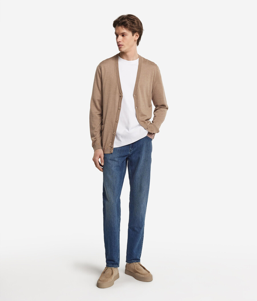 kaschmir-strickjacke mit knöpfen