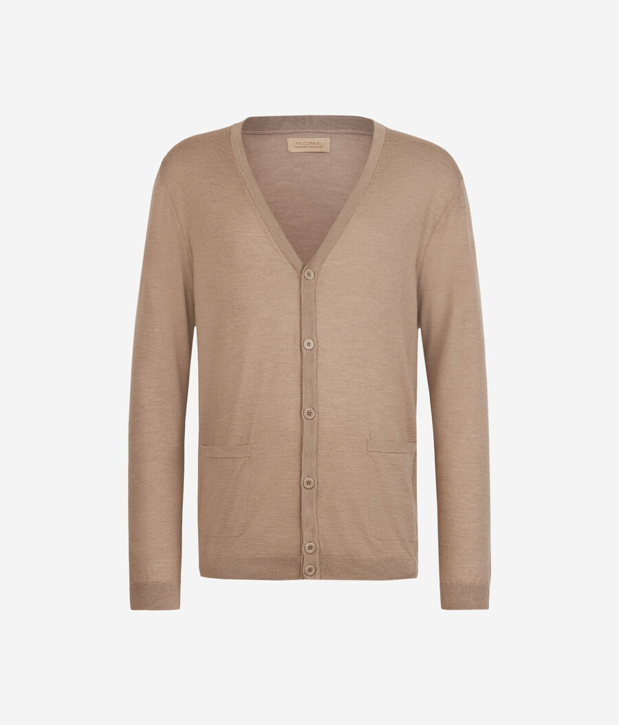 kaschmir-strickjacke mit knöpfen