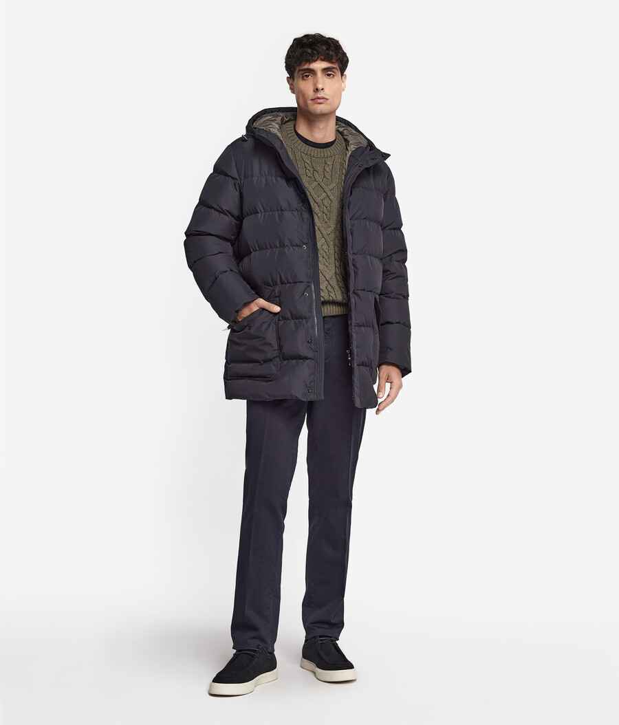 daunenparka mit kapuze und kaschmirfutter