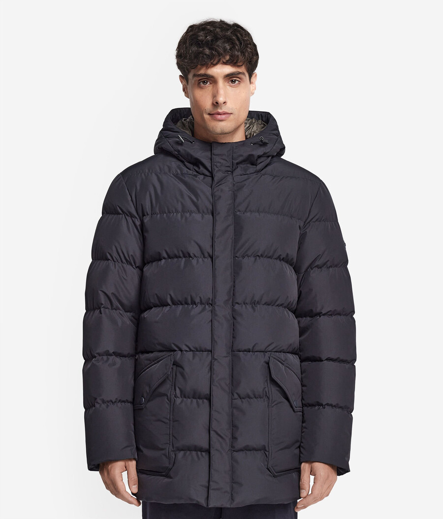 daunenparka mit kapuze und kaschmirfutter