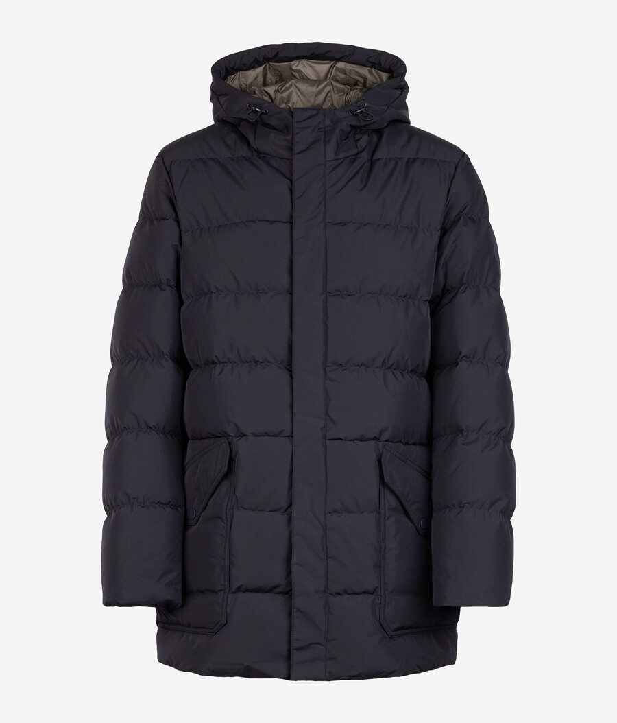 daunenparka mit kapuze und kaschmirfutter