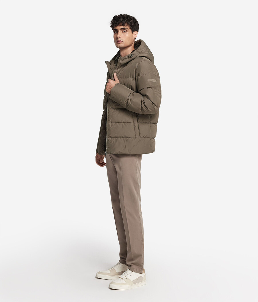 daunenjacke mit kapuze und kaschmirfutter
