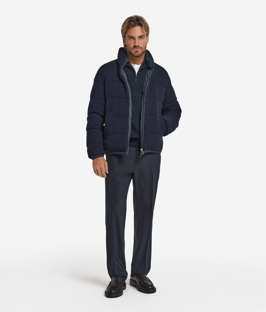 wendbare daunenjacke aus kaschmir und wolle