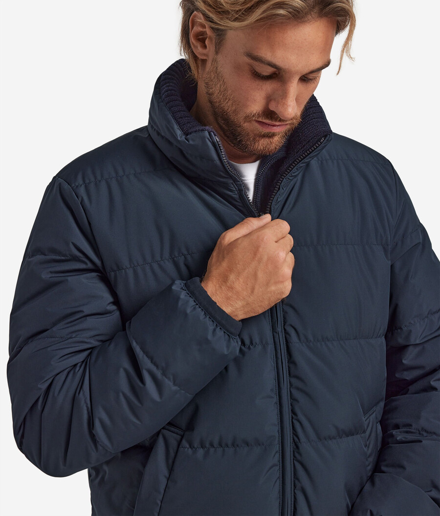 wendbare daunenjacke aus kaschmir und wolle