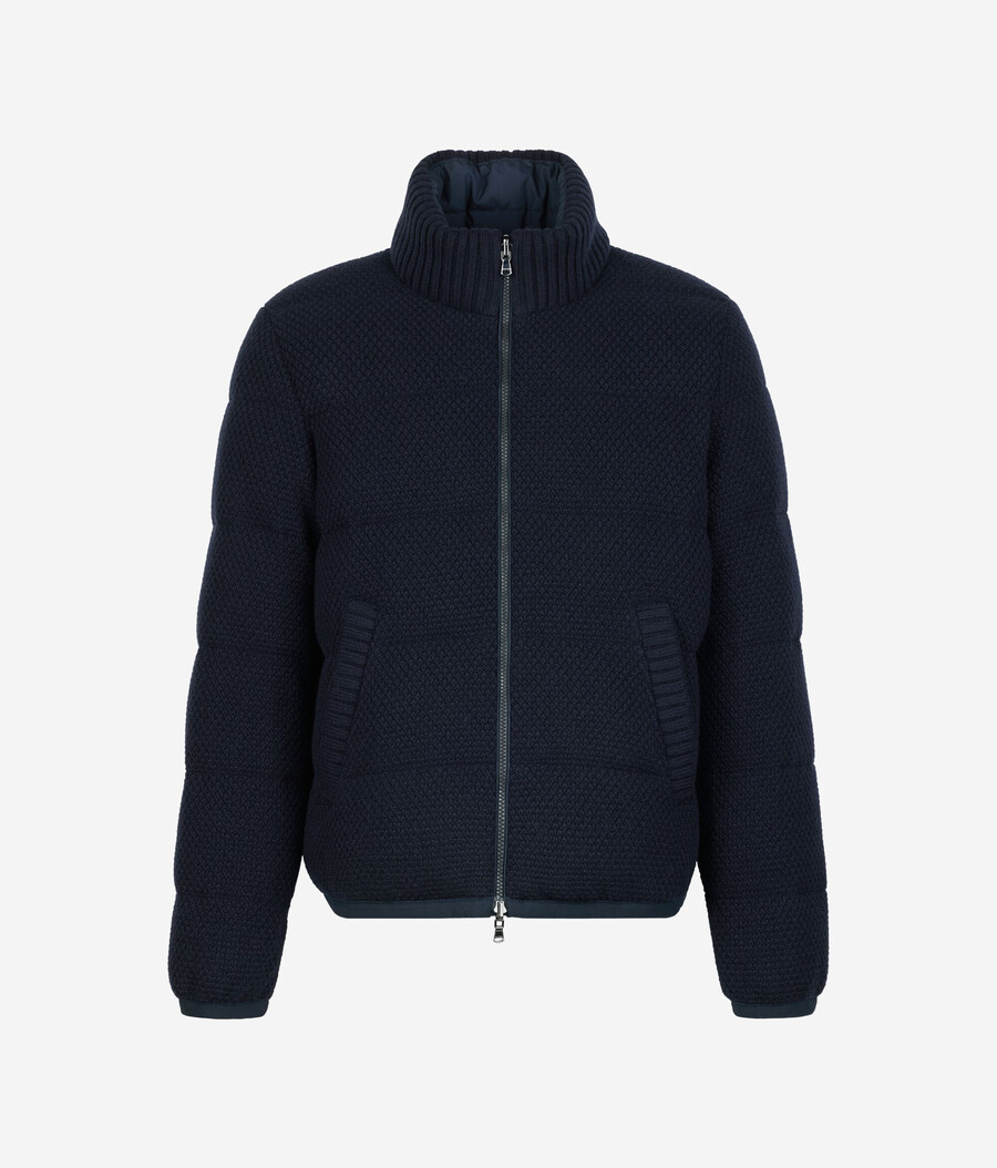 wendbare daunenjacke aus kaschmir und wolle