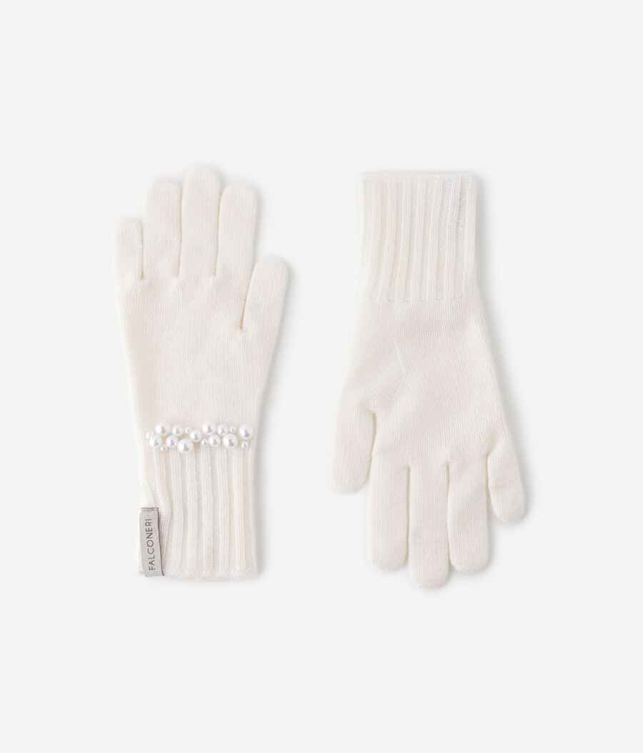 ultraweiche kaschmirhandschuhe mit perlen