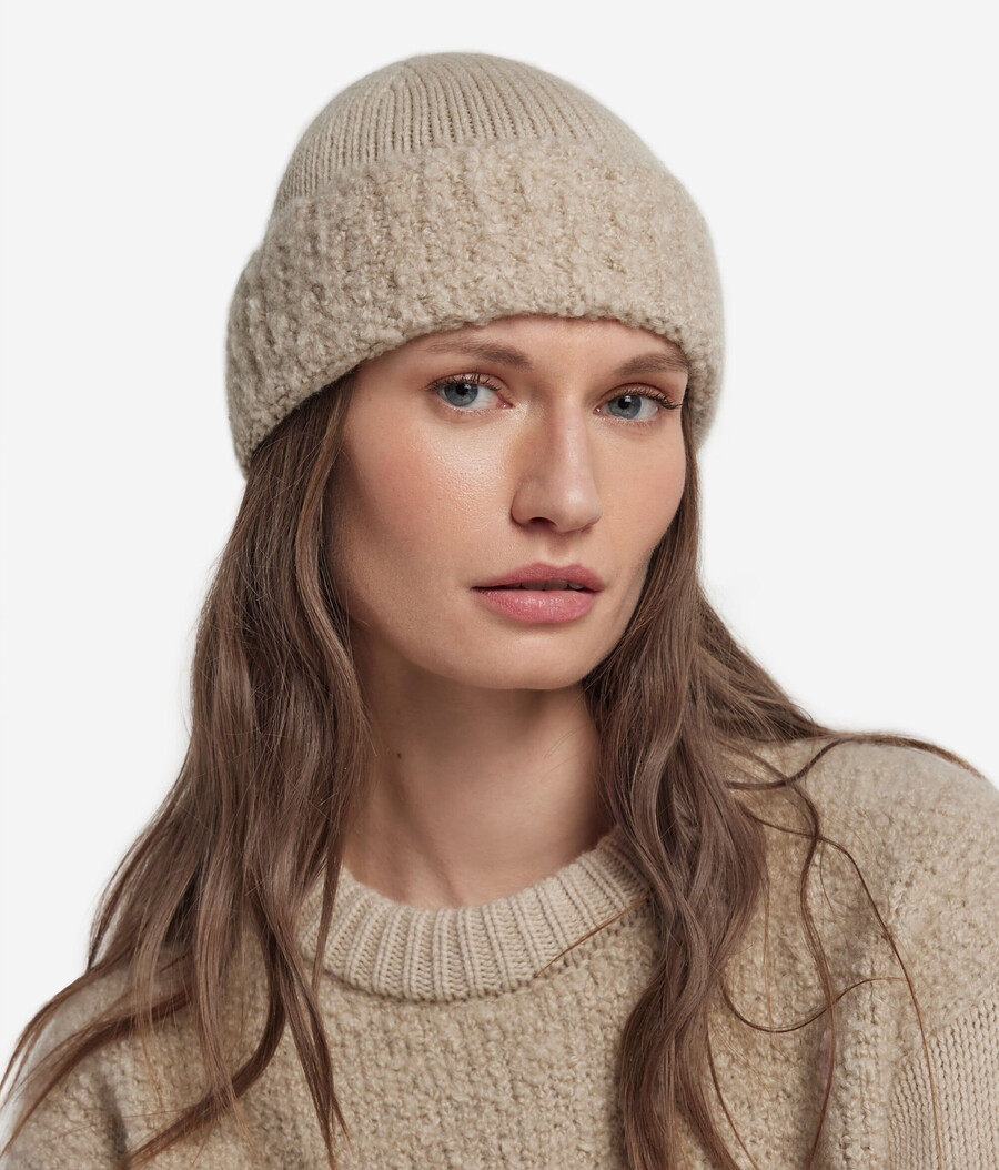 ultraweiche mütze aus kaschmir und bouclé