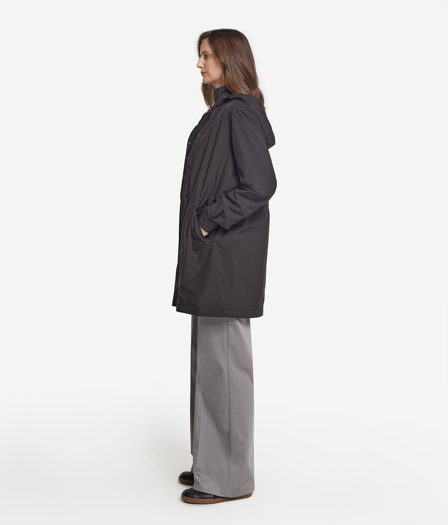 lange funktionsjacke mit kordelzug