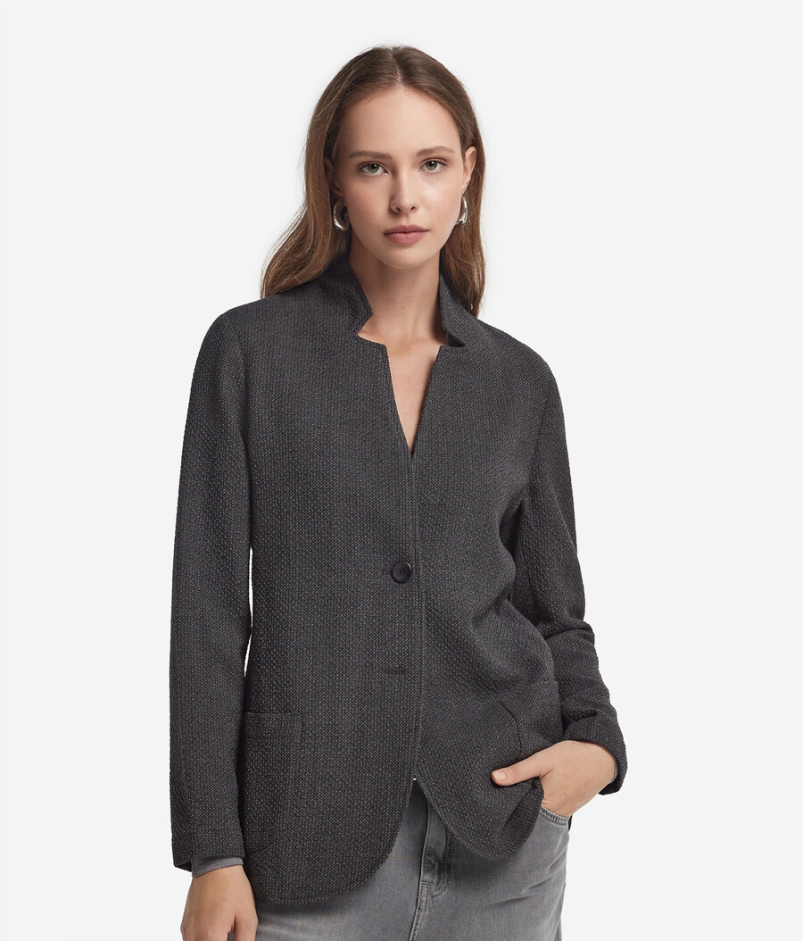 maskulin inspirierte mouliné-jacke