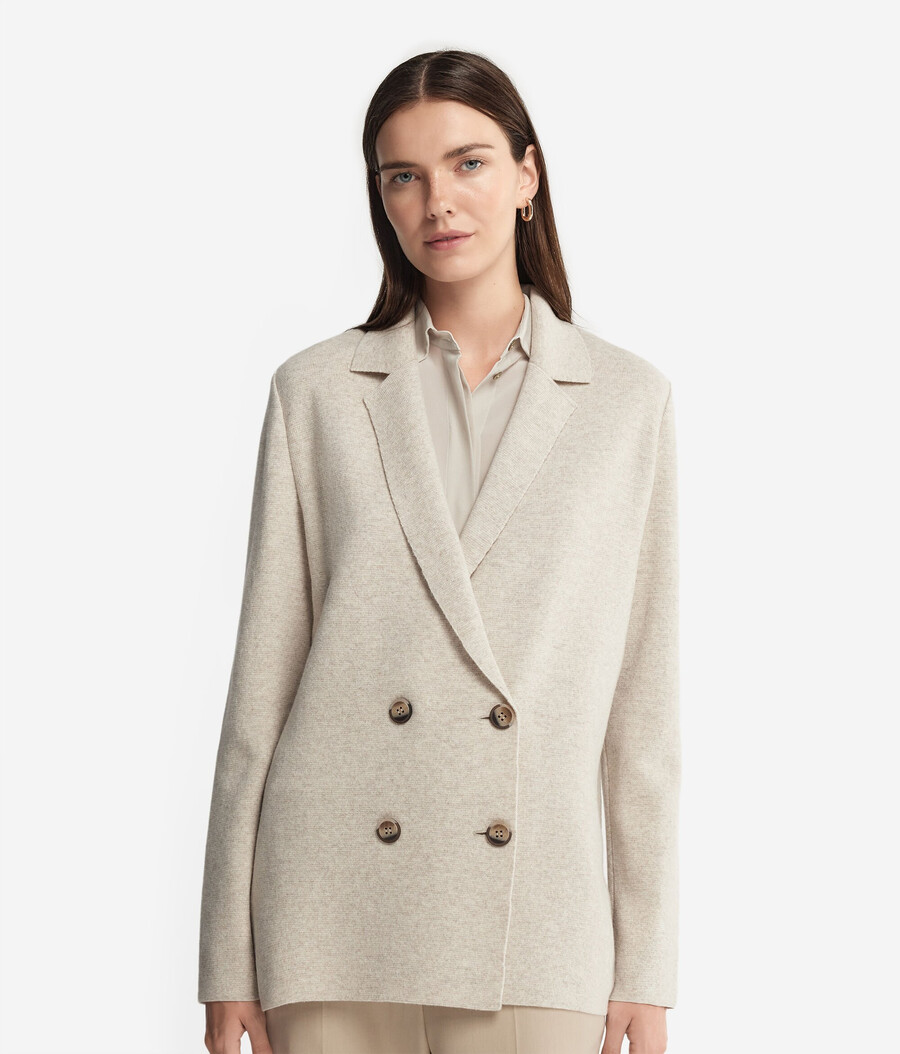 doppelreihige ultraweiche kaschmirjacke