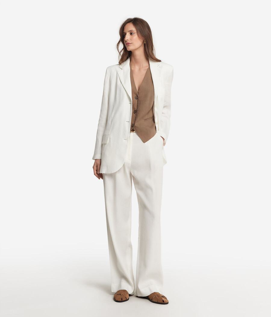 blazer aus leinen-viskose