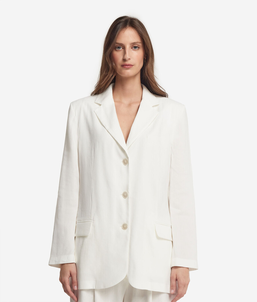 blazer aus leinen-viskose