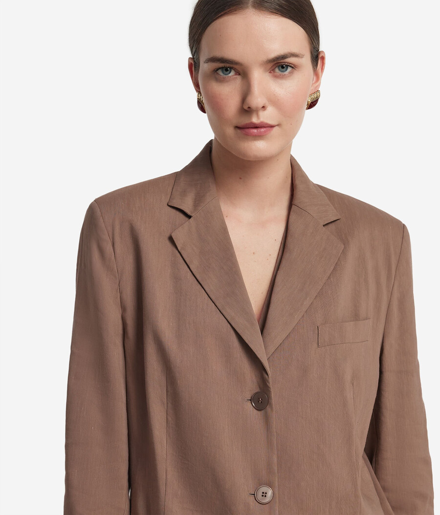 blazer aus leinen-viskose