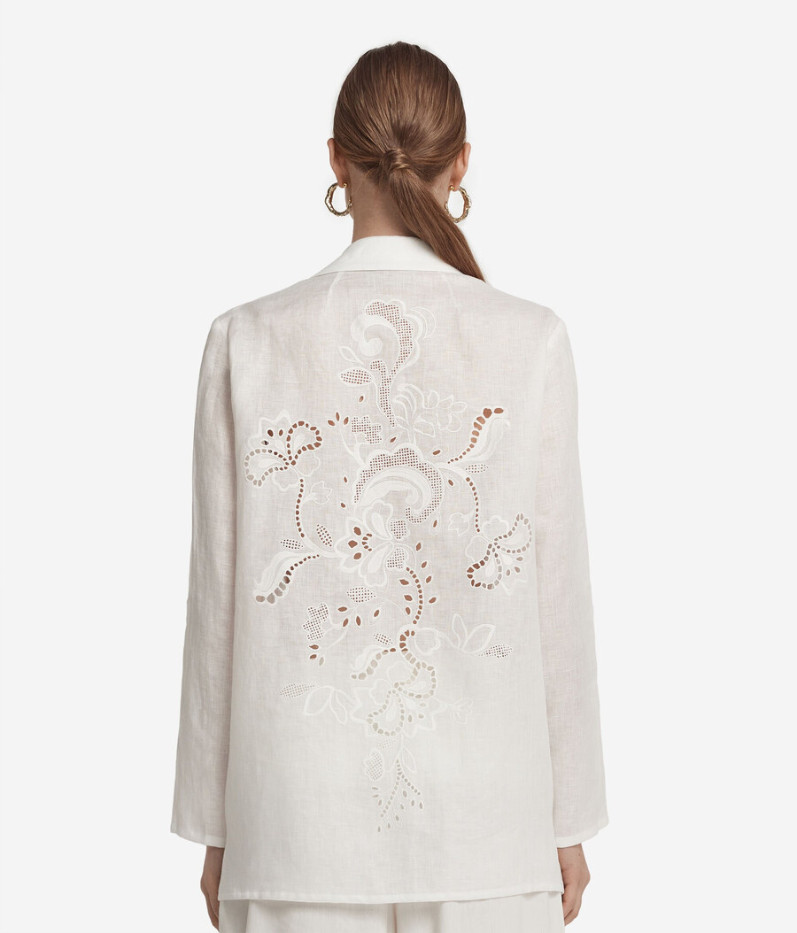 bestickte leinenjacke