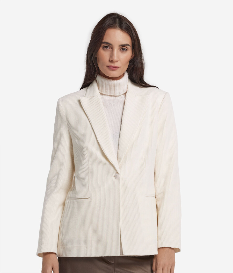 jacke aus wolle und kaschmir-samt