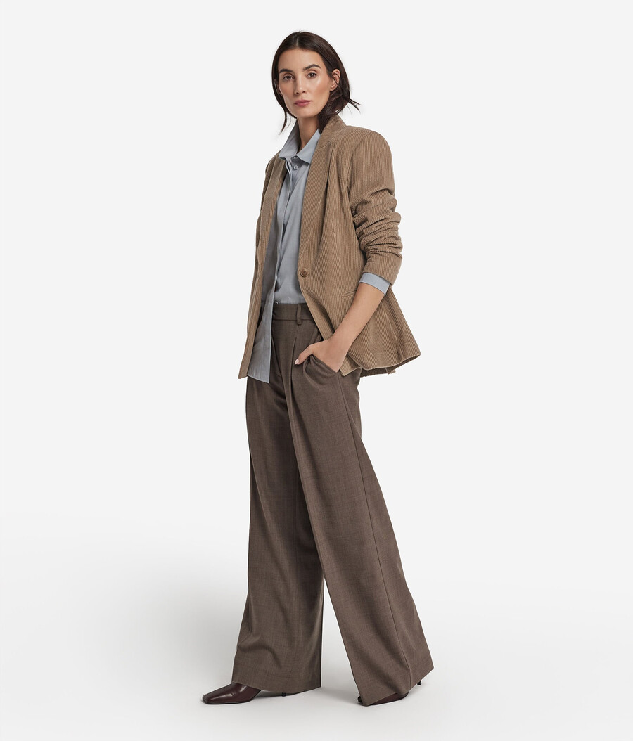 jacke aus wolle und kaschmir-samt