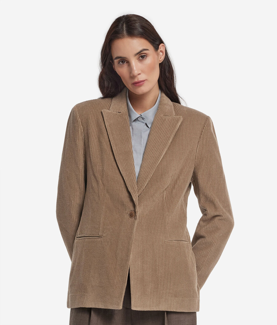 jacke aus wolle und kaschmir-samt