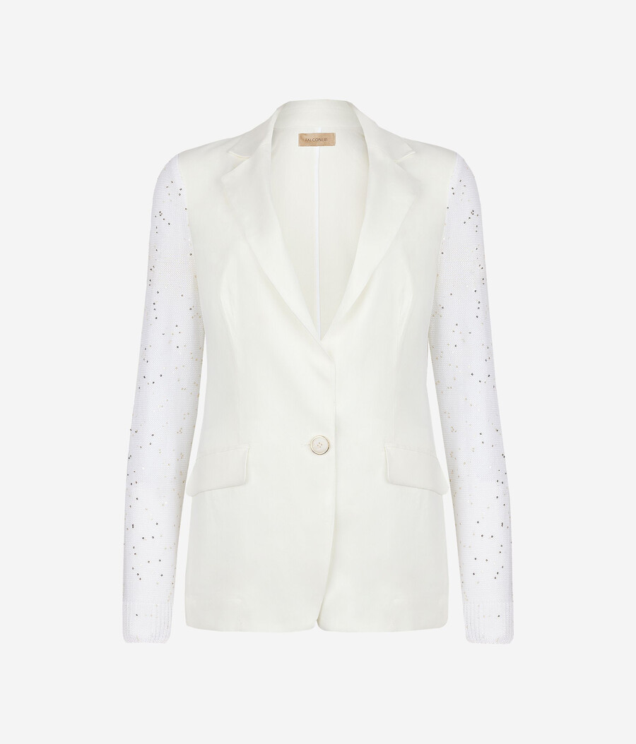 jacke mit Ärmeln aus mikro-pailletten