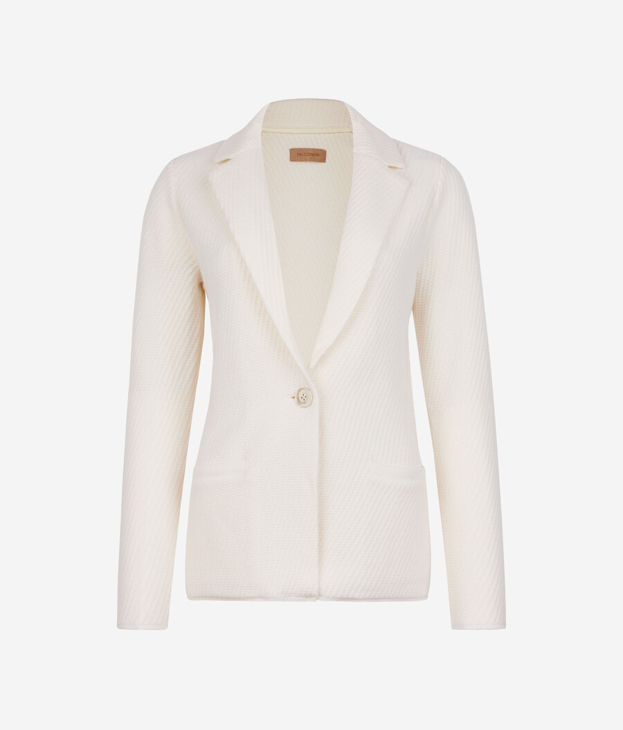 woll- und kaschmirjacke mit revers