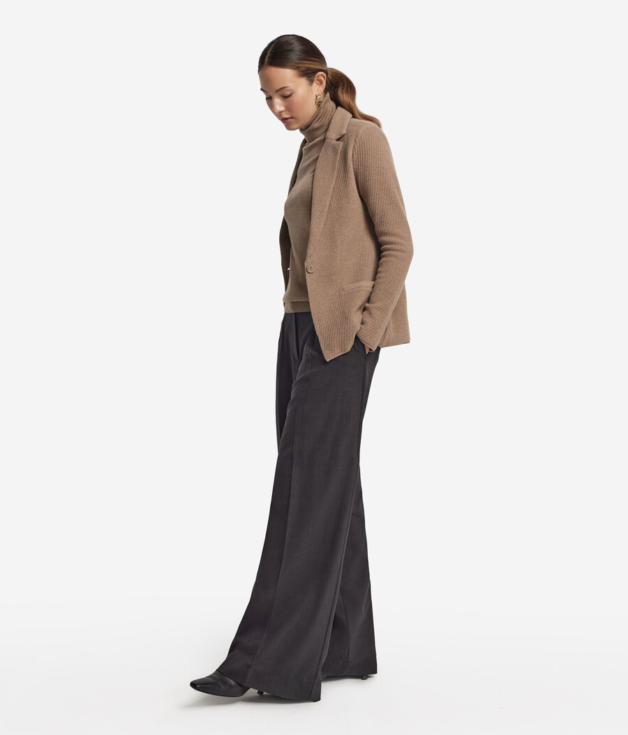 woll- und kaschmirjacke mit revers