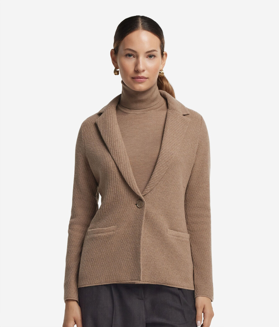 woll- und kaschmirjacke mit revers