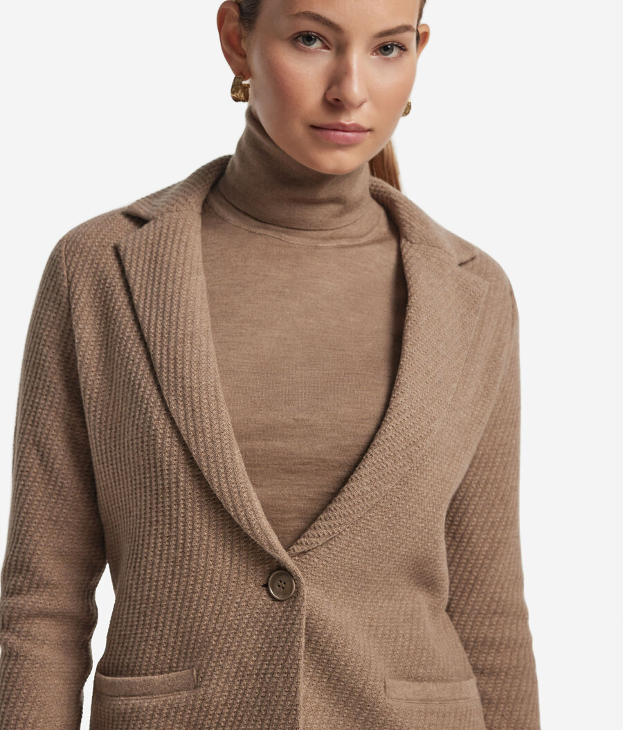 woll- und kaschmirjacke mit revers