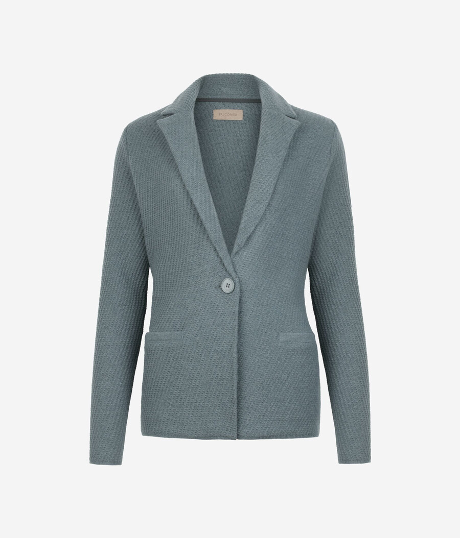 woll- und kaschmirjacke mit revers
